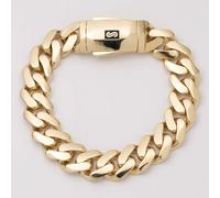 13mm Miami Cubana Reale Collegamento Scatola Chiusura Tinta Lucido Bracciale 10K