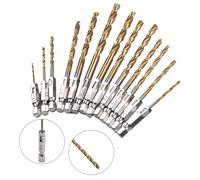 13pcs / Set HSS Titanio Rivestito Trapano Bit Kit 1/4 Esagonale Gambo 1.5-6.5mm
