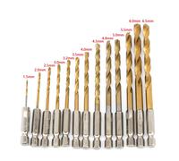 13pz HSS Alta Velocità Titanio Rivestito Set Punte Trapano 1/4 Esagonale Gambo
