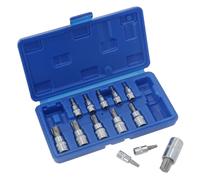 13pz Prese Torx Star Bit Maschio Unità Mista 1/4" 3/8" e 1/2" T8 - T70