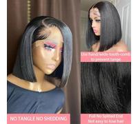 13X4 HD Bone Straight Lace Frontal Human Hair Brazilian Short Bob Wig Braiding