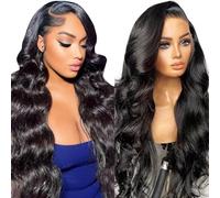 13x4 HD Lace Front Wigs Human Hair, 180 Density Body Wave Human Hair Wig For Black Women, Glueless Lace Frontal Wig Human Hair Pre Plucked, Black Brazilian Real Human Hair Wig 18 Inch(13x4 Body Wave L
