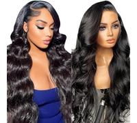 13x4 HD Lace Front Wigs Human Hair, 180 Density Body Wave Human Hair Wig For Black Women, Glueless Lace Frontal Wig Human Hair Pre Plucked, Black Brazilian Real Human Hair Wig 18 Inch(13x4 Body Wave L