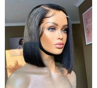 13x4 Hd parrucca anteriore in pizzo dritto 180 densità diritta 4x4 parrucche corte in pizzo per le donne 100% capelli umani in vendita pre prepizzicati