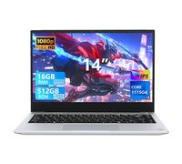 14.1 Pollici PC Portatile, Notebook Core i3-1115G4 Processor, Win 11 Notebook 16GB RAM 512GB SSD, Laptop con Type-C, USB3.2, Mini-HDMI, WiFi 6, FHD 1920 * 1080P Schermo, 7000mAh/7.6V Batteria