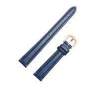 14/16/18/20mm Donne di Colore Solido Cinturino In Vera Pelle Braccialetto Morbido Della Pelle Amichevole Orologi Band con Strumenti di Installazione, Fibbia blu scuro-rosegoldo, 16mm