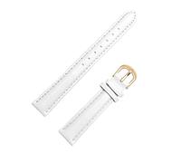 14/16/18/20mm Donne di Colore Solido Cinturino In Vera Pelle Braccialetto Morbido Della Pelle Amichevole Orologi Band con Strumenti di Installazione, Fibbia bianca-oro, 18mm