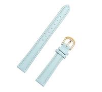 14/16/18/20mm Donne di Colore Solido Cinturino In Vera Pelle Braccialetto Morbido Della Pelle Amichevole Orologi Band con Strumenti di Installazione, Cielo blu-oro, 20mm