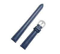 14/16/18/20mm Donne di Colore Solido Cinturino In Vera Pelle Braccialetto Morbido Della Pelle Amichevole Orologi Band con Strumenti di Installazione, Silver blu scuro, 16mm