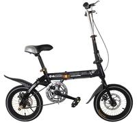 14/16 IH Bicicletta Pieghevole Anteriore Posteriore Telaio in Acciaio al Carbonio Bicicletta per Adulti A velocità Variabile Bici Pieghevole per Studenti Super Leggera, B, 16inch