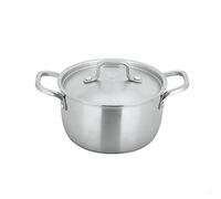 14/16cm 304 Acciaio Inox Stock Pod con Coperchio Coperchio 3-Ply Rivestito Base Spazzolato Senza Rivestimento Pentola Da Cucina Pentola