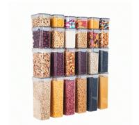 14/30/48/72 pezzi Contenitori ermetici per alimenti con COPERCHI e adesivi, organizzazione e conservazione della dispensa della cucina, barattoli per alimenti secchi per cereali, pasta, farina, zucche