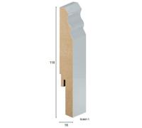 14,40 metri di Battiscopa Pregio P2 118x16mm mdf Laccato su Carta Finish