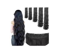 14-40 pollici capelli ricci lunghi parrucca sintetica estensione clip di capelli onda grande 5 clip invisibile nero naturale senza soluzione di continuità da donna Facile installazione e rimozione(14i