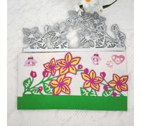 14.9x6.8cm Fiore ed Erba Sfondo Metallo Fustelle Taglio Stencil per Scrapbooking Goffratura Carta Album Fotografico Decorativo Carta Fare Modello