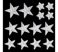 14 adesivi a forma di stella, adesivi a forma di stella, da applicare con ferro da stiro, per vestiti, zaini