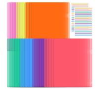 14 buste trasparenti A4 laterali aperte, trasparenti per archivio, formato A4, per scuola, ufficio, casa, 7 colori, 300 linguette colorate