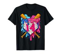 14° compleanno baseball gelato gocciolamento ragazzi ragazze 14 anni Maglietta