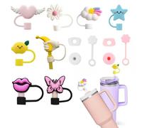 14 Coperture Stanley Cup Accessori, Include 10 Tappi in Silicone a Prova di Perdite, 2 Coperchi con Cannuccia, 2 Manicotti in Silicone per Tazze Stanley Cup da 1,2 L e 850 ml, Tazze non Incluse