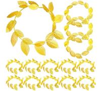 14 corone di alloro romano, regolabile, con foglie dorate, per Halloween, feste greche, accessori per costume per donne e uomini