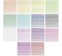 14 Fogli Brillantini Adesivi di Gemme per Viso, 2310 Pezzi Glitter Make Up Strass Autoadesivi Occhi Corpo, per Feste Matrimoni Festival e Decorazioni Nail Art