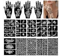 14 Fogli Stencil Tattoo,247 PCS Tatuaggi Temporanei Stencils Adesivi Tatuaggio Realistico per Face Paint Body Art