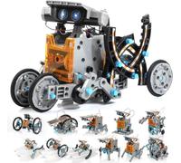 14 in 1 Robot a Energia Solare, STEM Robot Science Toys Kit Giocattolo per Bambini, Giocattoli Educativi Robot Solare, DIY Building Toy per Bambini Ragazzi e Amanti della Scienza (Grigio)