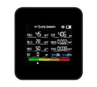 14 In 1 Tuya WiFi Monitor Della Qualità Aria Rilevatore Di CO2 For Interni CO2/CO/TVOC/HCHO/PM2.5/PM1.0/PM10/Controllo APP Temperatura/umidità Monitoraggio Multifunzione(Black)