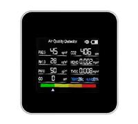 14 In 1 Tuya WIFI Monitor Intelligente Della Qualità Aria Rilevatore Di CO2 For Interni CO2/CO/TVOC/HCHO/PM2.5/PM1.0/PM10/Temperatura/Umidità Facile Da Usare(White)