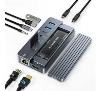 14 in 1 USB C Docking Station Dual HDMI Monitor, Docking Station USB-C Triple Display, con 2 HDMI+DP (4K60Hz), Ethernet, 3 USBC 10Gbps,100W PD, SD/TF, Hub USB C- per MacBook (AC-CM073S-G)