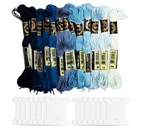 14 matassine sfumato Blu Filo da Ricamo, Fili a Punto Croce Braccialetti dell'amicizia Filo con14 Bobine di Filo interdentale