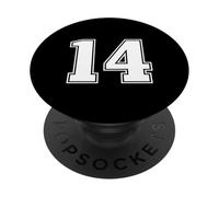 14 Numero Quattordici Team Sports Graphic Varsity Matching PopSockets PopGrip Adesivo