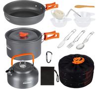 14 PCS Campeggio Pentole Utensili Set da Cucina Outdoor Bollitore Padella Pentol