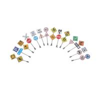 14 Pcs Cartelli Stradali Giocattolo Segnali Accessorio Paesaggistico
