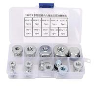 14 Pcs Drain Plug Socket Set | M8 - M22 Oil Pan Flange Nut Kit | Hex Socket Drain Plug for Automotive/Plumbing/Machinery | Sturdy Steel, Portable Storage Box