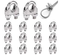 14 Pcs Morsetti Cavo Acciaio,Fermacavo In Acciaio Inox Clip 304, Forma A U Morsetto Per Fune Metallica,Morsetti Per Filo Stendibiancheria,Adatta Per Cavi In Acciaio Ø 4 Mm.