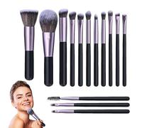 14 pennelli da trucco da donna, per trucco da viaggio, set di pennelli da trucco, set di pennelli da trucco con specchio LED e custodia per adu