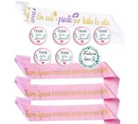 14 PezzGadget addio al nubilato Divertente - Fascia Sposa Glitter + 6 Fasce 'Team Sposa Amiche oggi, sorelle per sempre'+ 7 Spille Divertenti -Regalo per la Futura sposa decorazioni festa nubilato