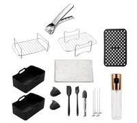14 pezzi accessori per friggitrice ad aria calda, accessori per friggitrice ad aria per Ninja Foodi DZ201/40/550 e la maggior parte delle friggitrici ad aria a doppia zona, Ninja Set senza BPA