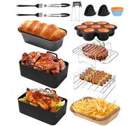 14 Pezzi Accessori per Friggitrice ad Aria,Per Ninja Foodi AF300EU、 AF400EU、AF500EU、COSORI,、Tower 7.6L/8L/9L/9.5L Friggitrice