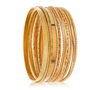 14 Pezzi Bracciali Oro Indiano Multi Bracciale Set Ragazze Adolescenti Punk Impilabile Bracciali Testurizzati Donne Nuziali Festa Nuziale Gioielli Indiani
