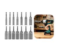 14 Pezzi Bussola Avvitatore, Set bussole per Avvitatore, Chiavi a Bussola Magnetiche Sezione Esagonale, 6-19 mm, 1/4 di Pollice per Trapano e Avvitatori, Accessori per Lavori di Fissaggio