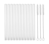 14 pezzi cannucce in vetro resistenti, cannucce vetro, cannuccia riutilizzabile, 10 mm x 150 mm, trasparenti, con 3 spazzole per la pulizia, per acqua, caffè, succo di frutta, latte, festa, casa