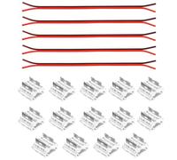 14 Pezzi Connettori Trasparenti e 5 Pezzi Cavi di Estensione 15cm 20AWG,COB 8mm Kit di connettori, Mini Connettori Strisce per LED COB 8mm, per Installazioni Senza Saldatura e Connessioni Angolari