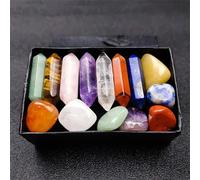 14 pezzi di pietre curative Chakra di cristallo di quarzo a punta e set di cristalli esagonali gemme di quarzo rosa per l'arredamento della camera da letto della meditazione