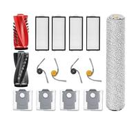 14 pezzi di ricambio compatibili con Roborock Qrevo Curv 2 Flow Robot aspirapolvere tra cui 1 spazzola principale, 4 spazzole laterali, 4 filtri, 4 sacchetti per la polvere e 1 rullo mocio