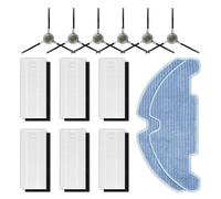 14 pezzi di ricambio M330 compatibili con robot aspirapolvere Lefant M330 Pro, 6 spazzole laterali, 6 filtri HEPA con filtri in schiuma, 2 panni per mocio, kit di accessori
