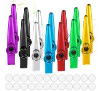 14 Pezzi Kazoo Strumento Musicale Kazoo in Metallo in Lega di Alluminio 7 Colori Strumenti Musicali con 24 Pezzi Diaframmi per Flauto Feste Regali Bambini Amanti Della Musica