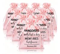 14 pezzi Kit di sopravvivenza per il mal di testa da matrimonio, kit di recupero per il mal di testa per addio al nubilato rosa, grande sacchetto con coulisse (15cm*20cm) per San Valentino 4 pezzi,8 p