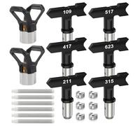 14 pezzi punta dello spruzzatore della vernice reversibile airless punta dello spruzzatore della vernice, punta dell'ugello a spruzzo airless per parti di macchine a spruzzo airless